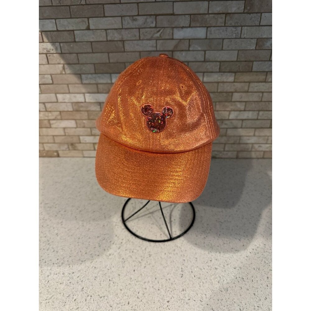 Disney Parks Peach‎ Punch Orange Sequin Hat Baseball Cap Hat